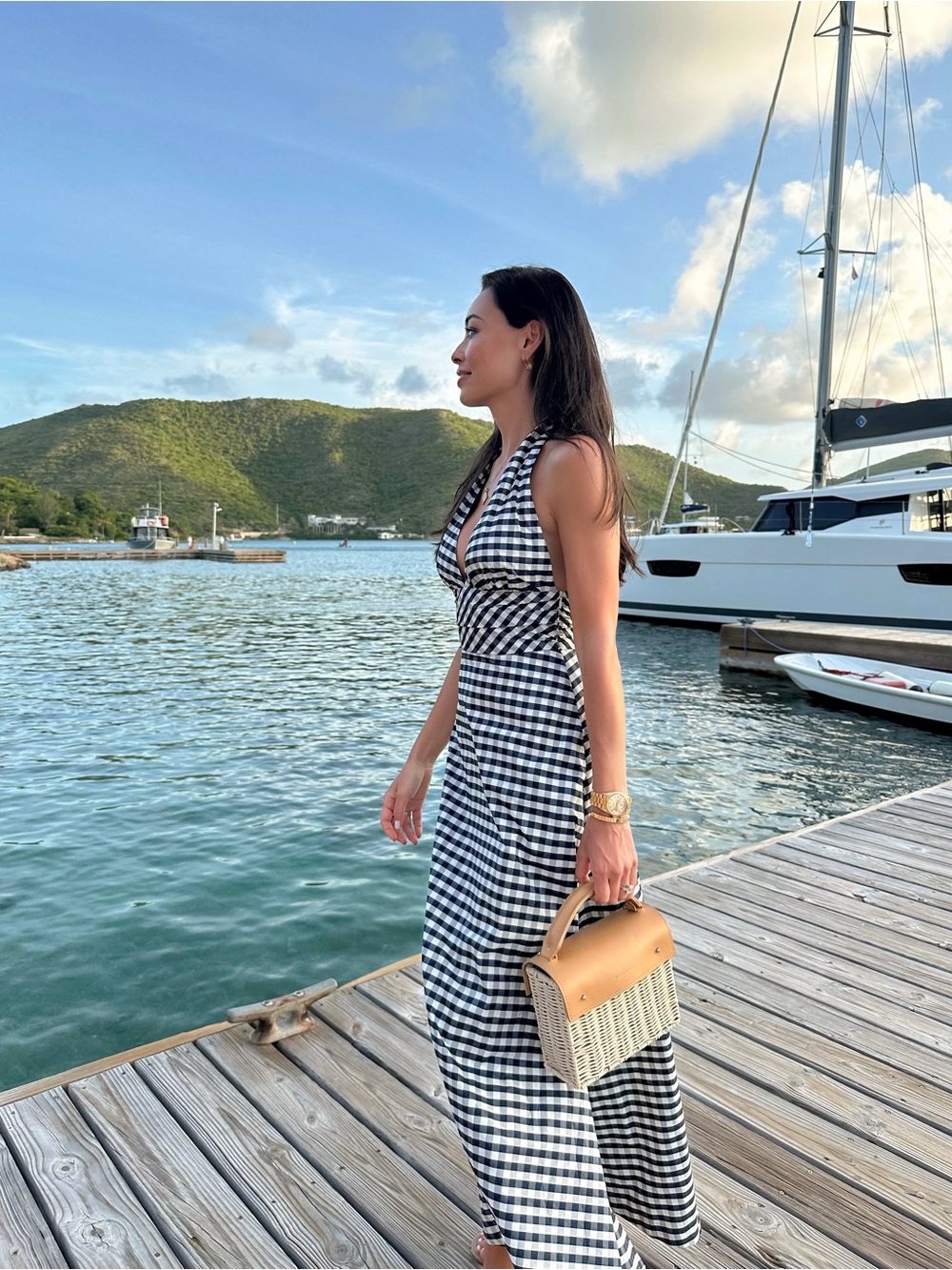 Wicker Top-Handle Crossbody Bag in Tan